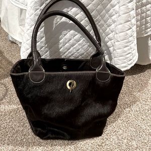 Guia’s Brown Calf Hair Hobo Bag, EUC